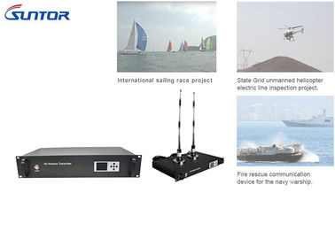 40W Helicopter SD AV Wireless Transmitter COFDM Modulation For Rescue , Reconnaissance