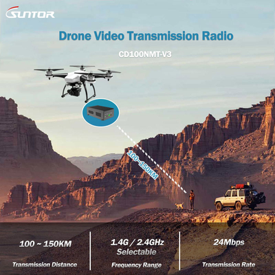 CD100NMT Long-range COFDM Transmitter for UAV/ Drone, Dual-Antenna MIMO Design, Up to 150 km