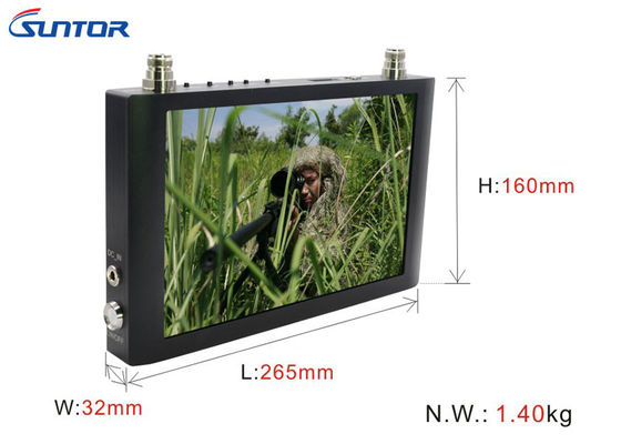 HD 1080P VHF UHF COFDM Receiver 9 Inch LCD With Dual Antenna , 1.5 Kg ...